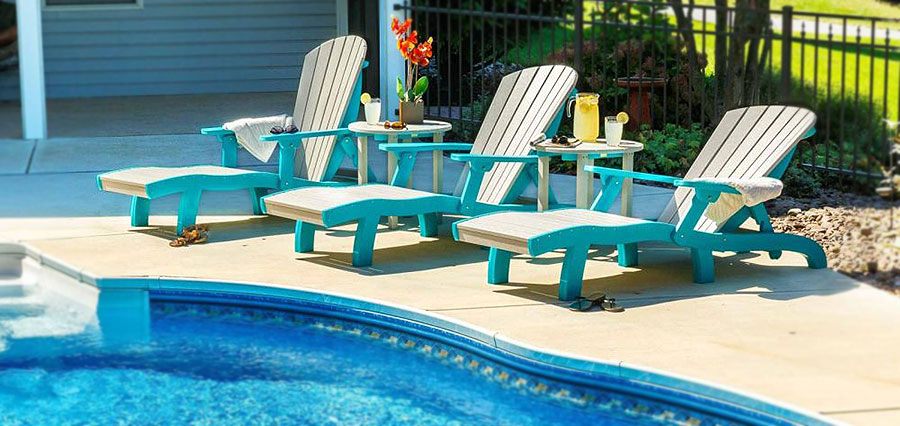 Poly lounge chairs won’t fade or crack from sun exposure.